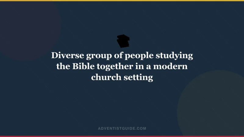 Diverse group of people studying the Bible together in a modern church setting