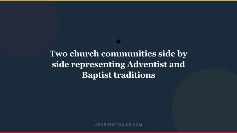 Two church communities side by side representing Adventist and Baptist traditions