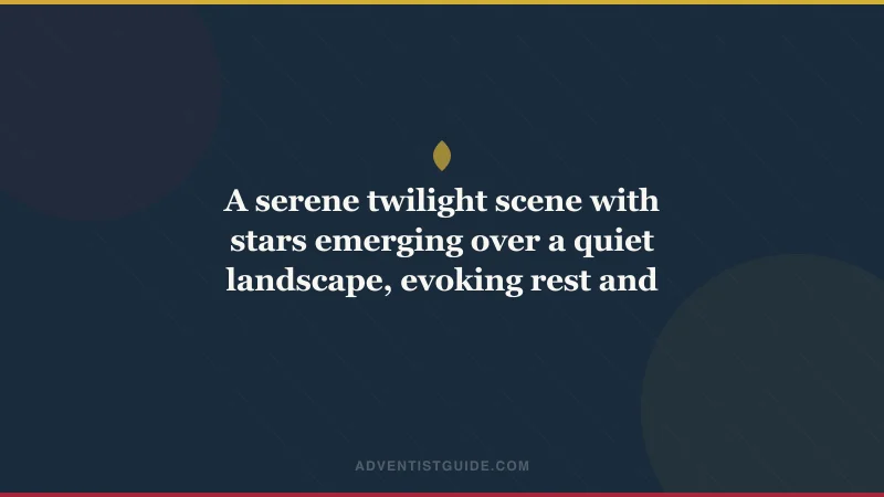 A serene twilight scene with stars emerging over a quiet landscape, evoking rest and peaceful waiting