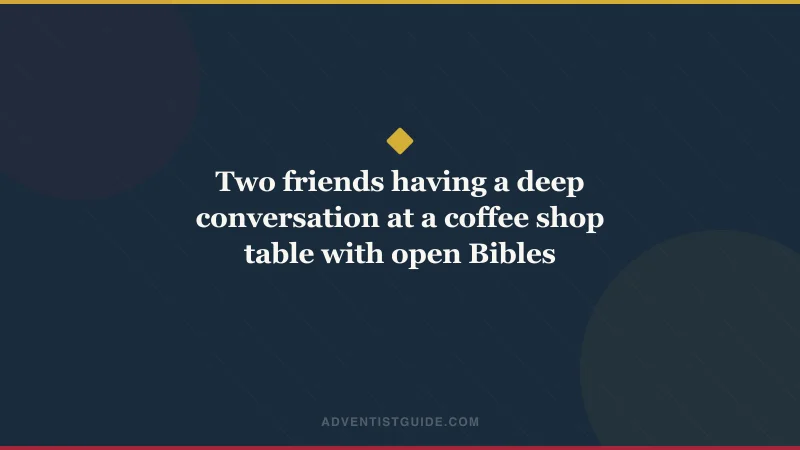 Two friends having a deep conversation at a coffee shop table with open Bibles