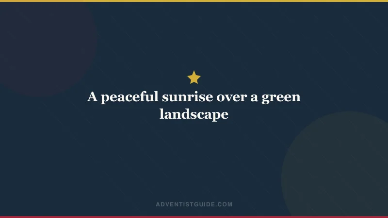A peaceful sunrise over a green landscape