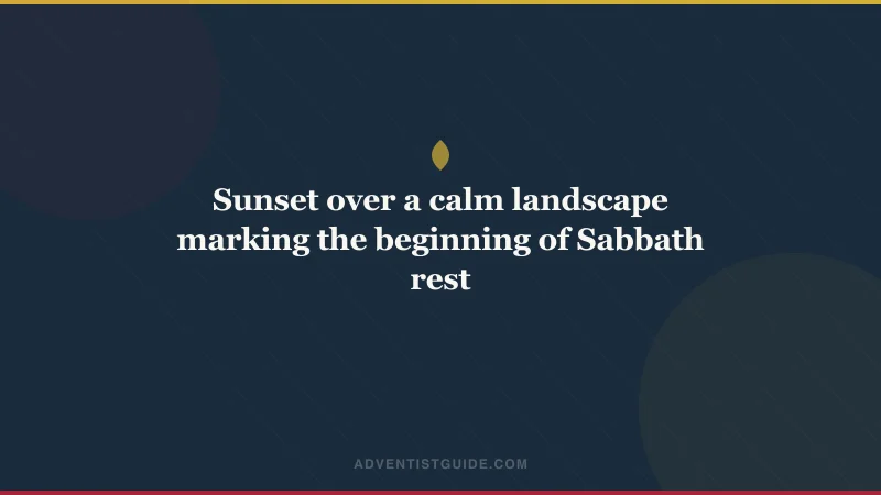 Sunset over a calm landscape marking the beginning of Sabbath rest