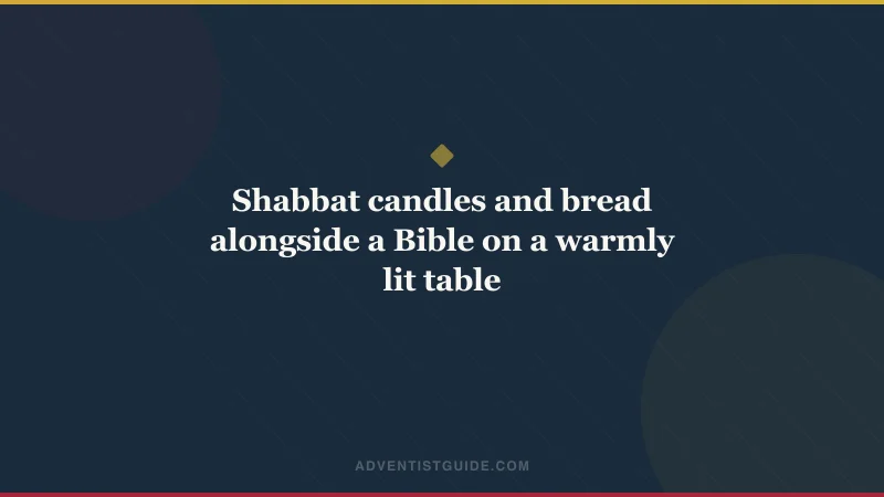 Shabbat candles and bread alongside a Bible on a warmly lit table