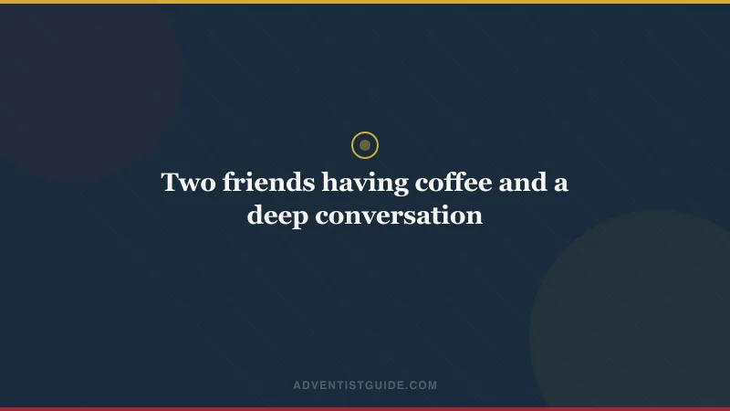 Two friends having coffee and a deep conversation