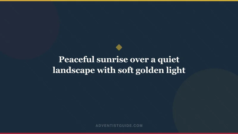 Peaceful sunrise over a quiet landscape with soft golden light