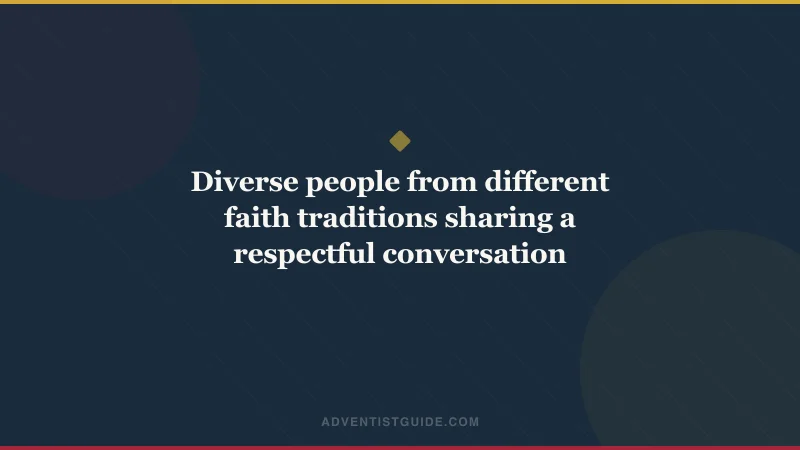 Diverse people from different faith traditions sharing a respectful conversation