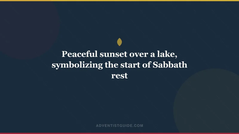 Peaceful sunset over a lake, symbolizing the start of Sabbath rest
