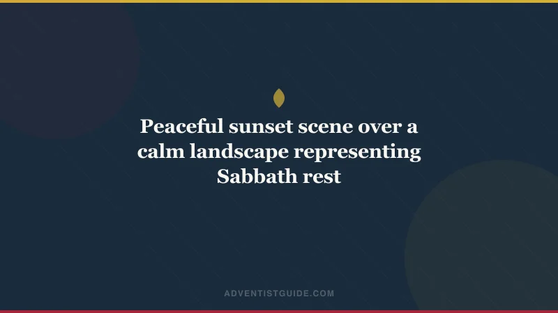 Peaceful sunset scene over a calm landscape representing Sabbath rest