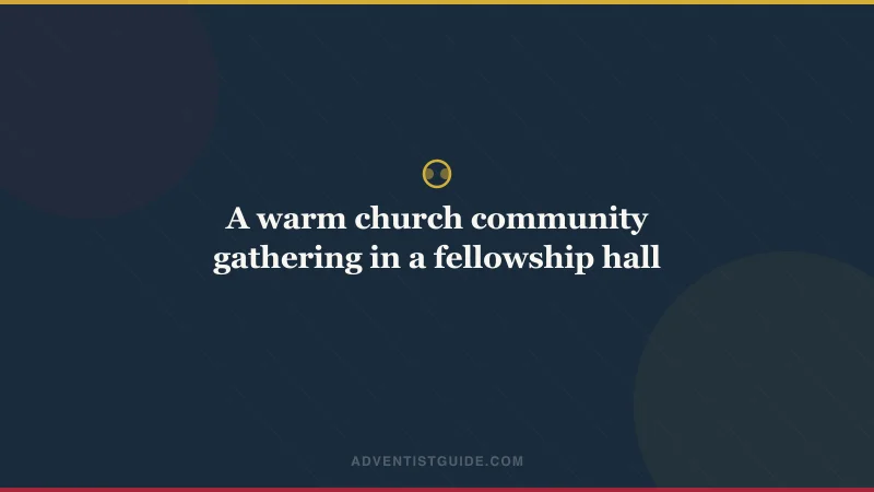 A warm church community gathering in a fellowship hall