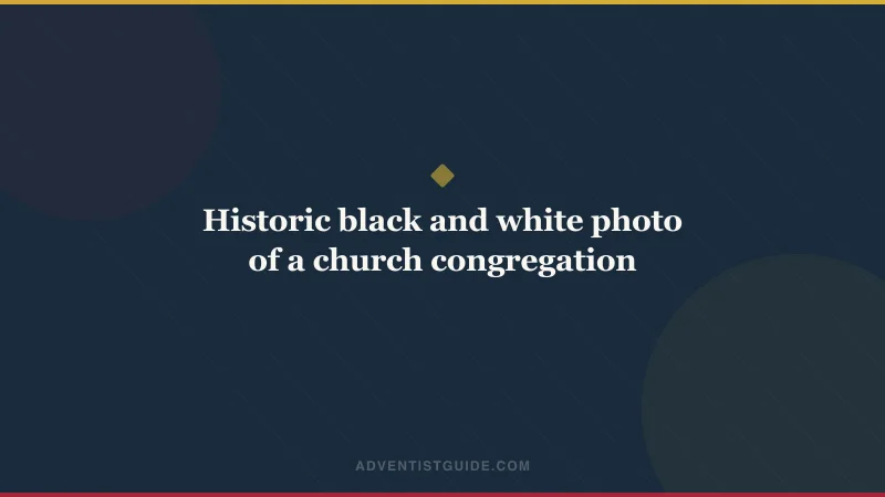Historic black and white photo of a church congregation