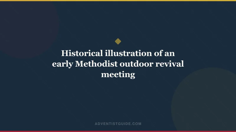 Historical illustration of an early Methodist outdoor revival meeting