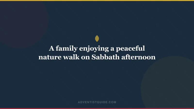 A family enjoying a peaceful nature walk on Sabbath afternoon