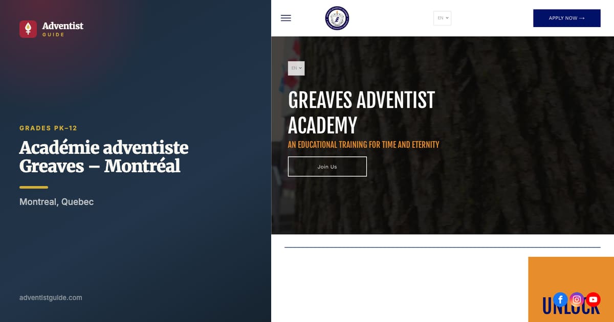 The Académie adventiste Greaves – Montréal website