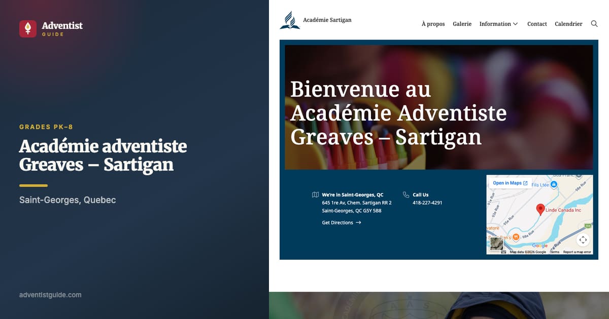 The Académie adventiste Greaves – Sartigan website