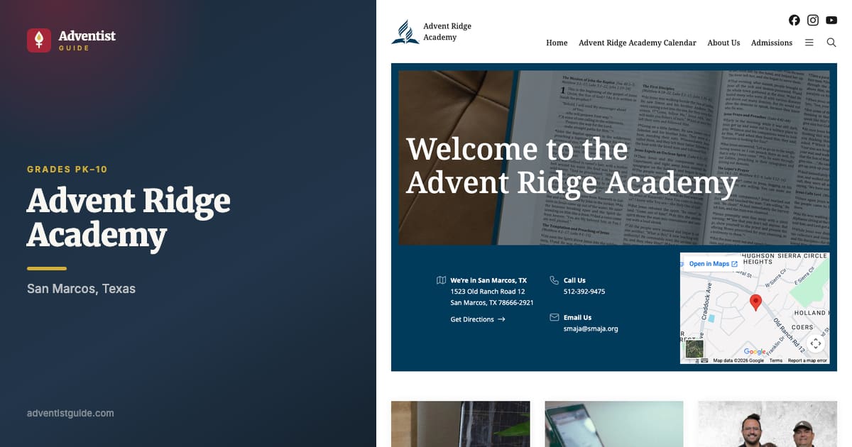 The Advent Ridge Academy website