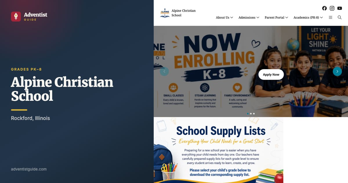 The Alpine Christian School website
