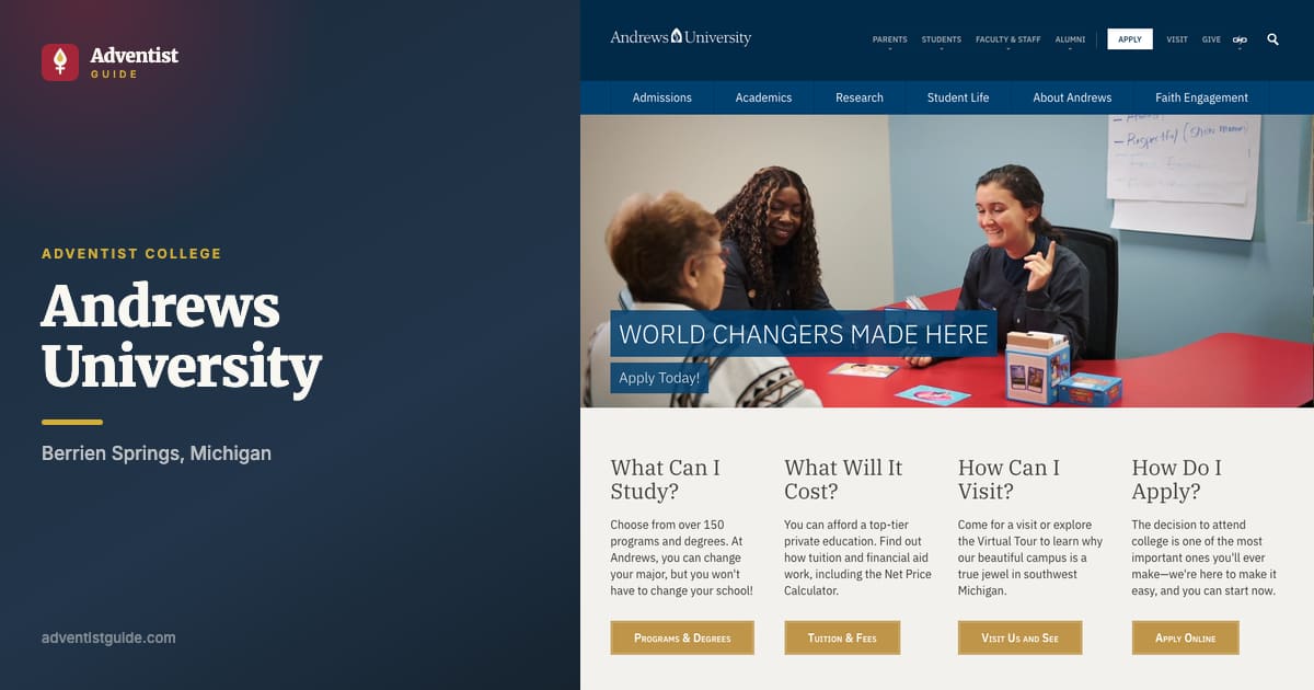 The Andrews University website