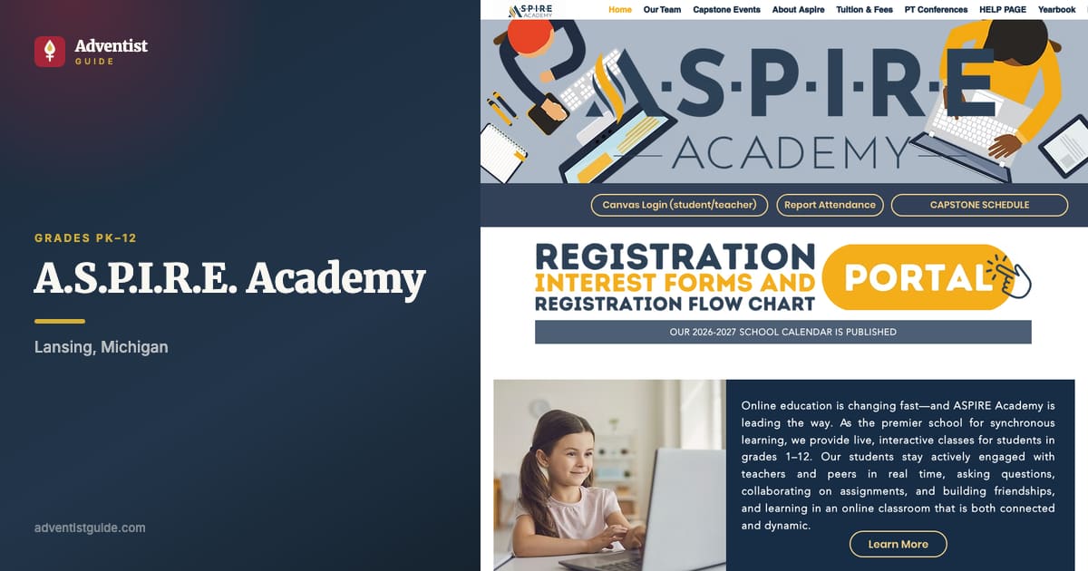 The A.S.P.I.R.E. Academy website