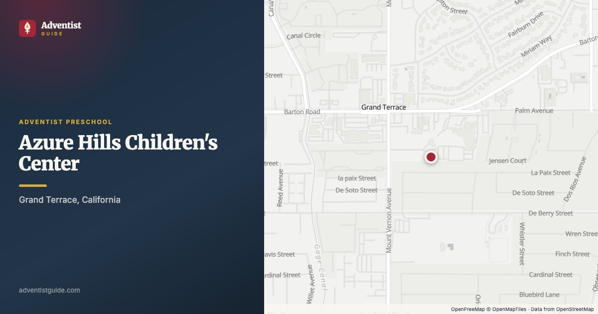Map showing Azure Hills Children's Center in Grand Terrace, California