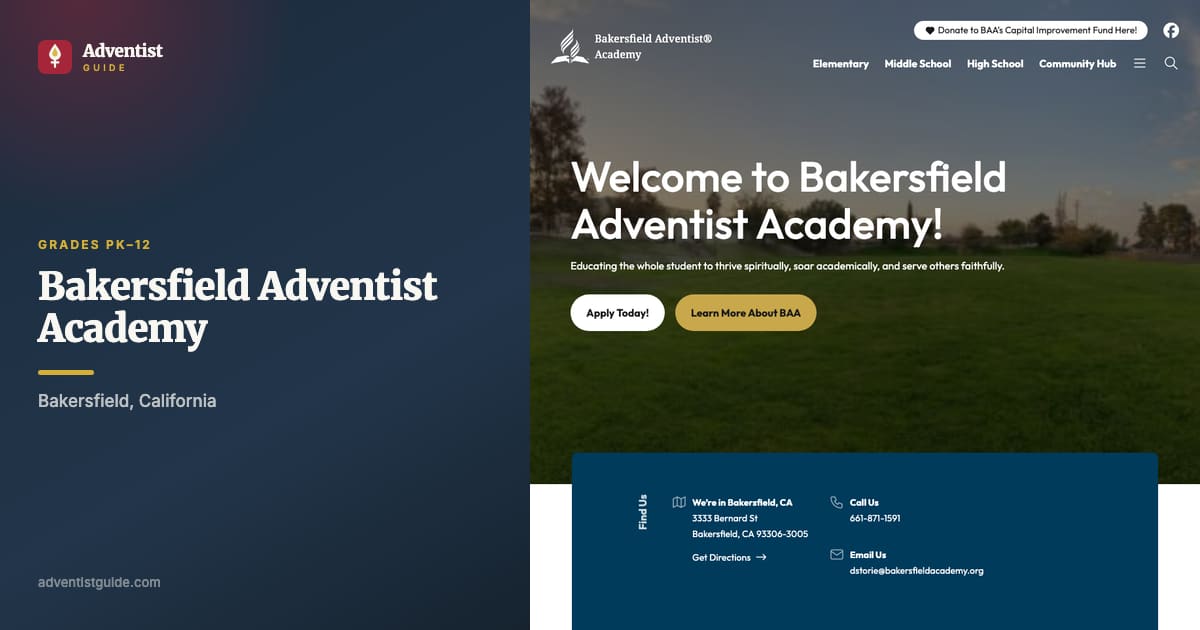The Bakersfield Adventist Academy website