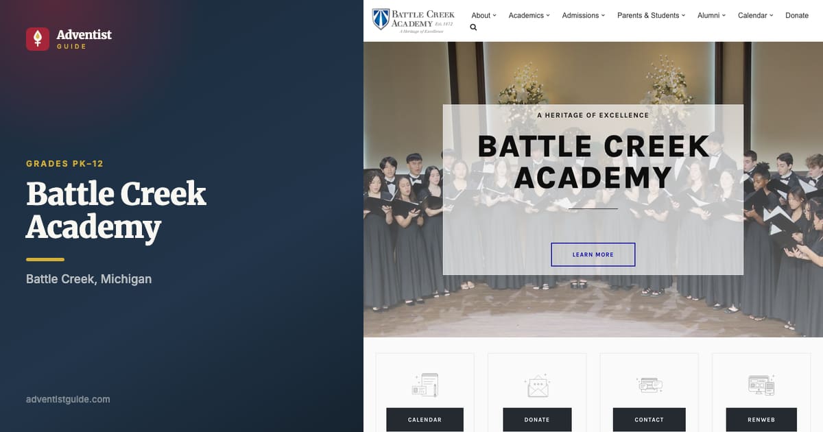 The Battle Creek Academy website