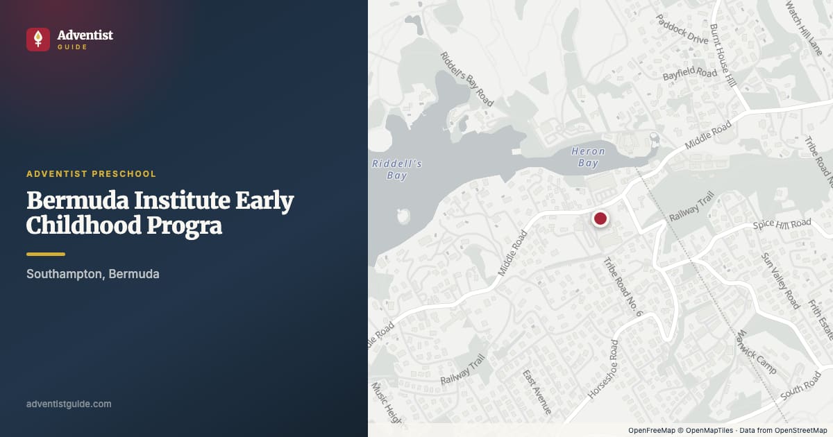 Map showing Bermuda Institute Early Childhood Progra in Southampton, Bermuda