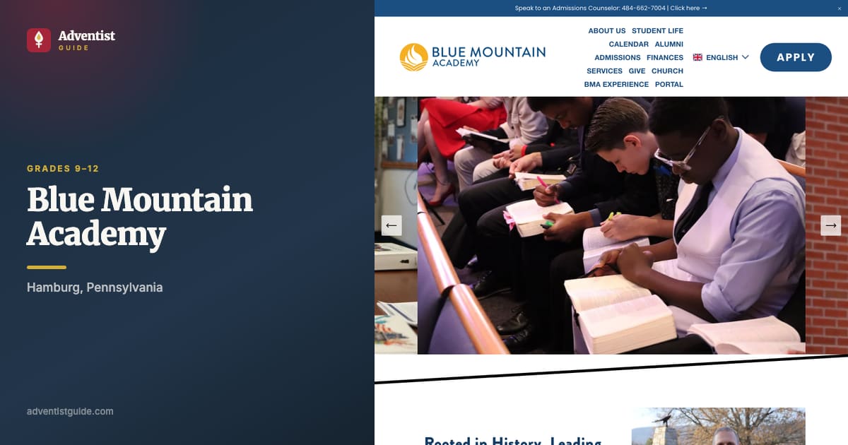 The Blue Mountain Academy website