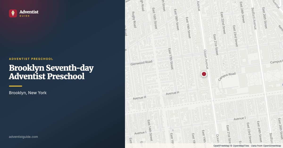 Map showing Brooklyn Seventh-day Adventist Preschool in Brooklyn, New York