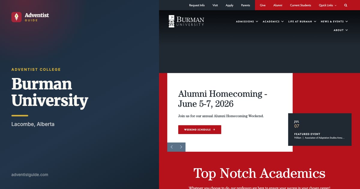 The Burman University website