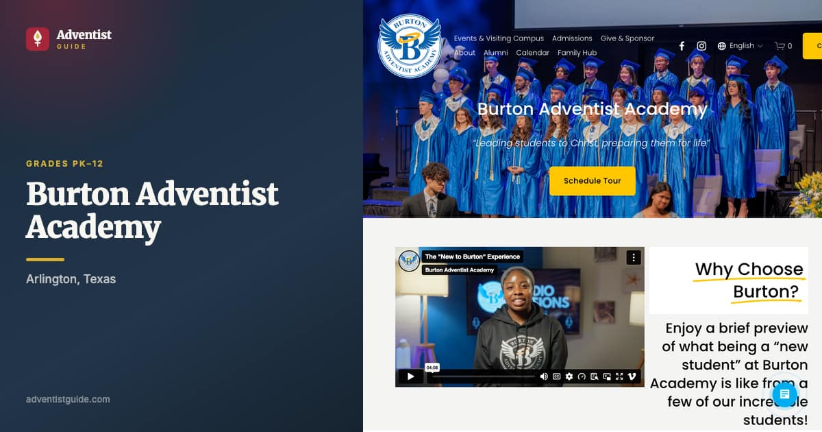 The Burton Adventist Academy website
