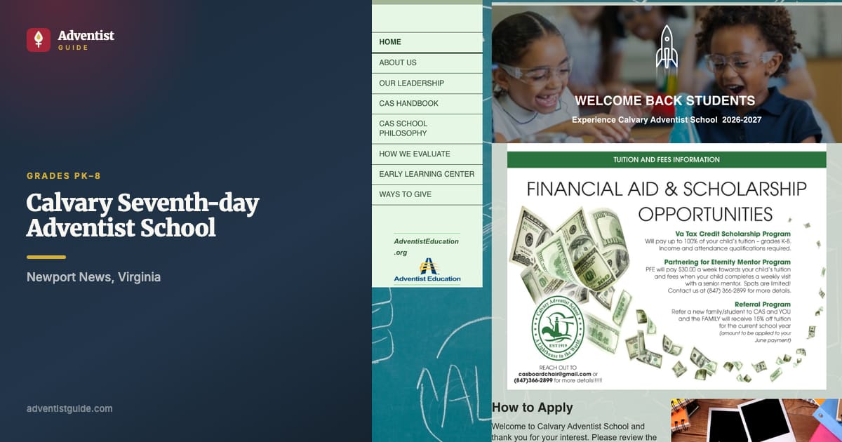 The Calvary Seventh-day Adventist School website