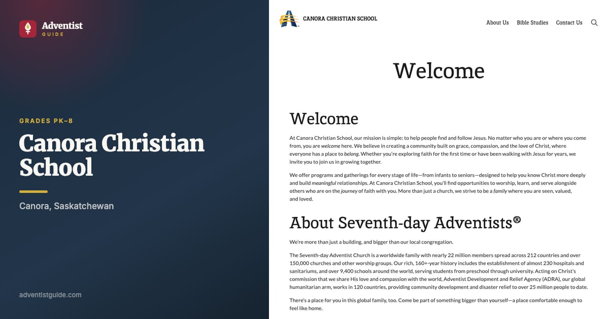 The Canora Christian School website