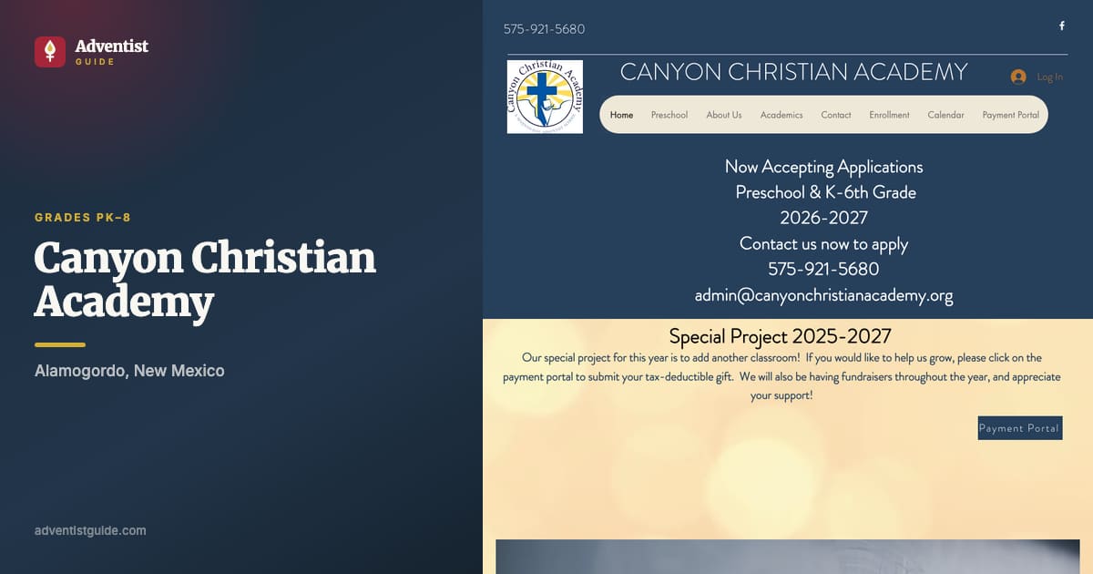 The Canyon Christian Academy website