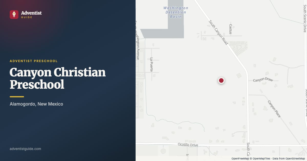 Map showing Canyon Christian Preschool in Alamogordo, New Mexico
