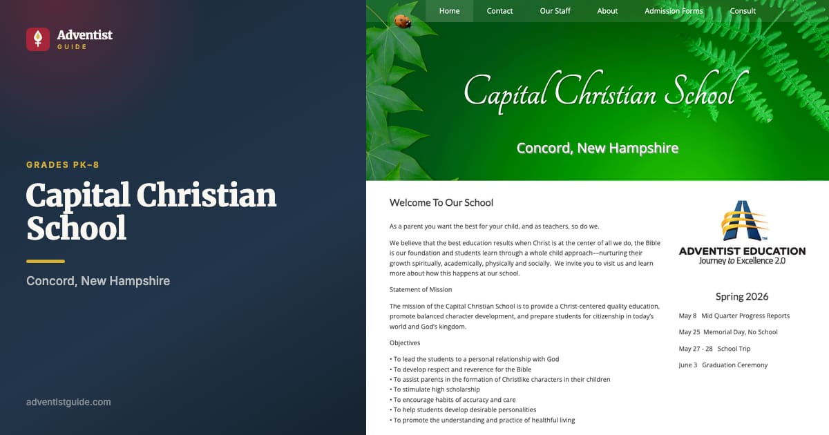 The Capital Christian School website