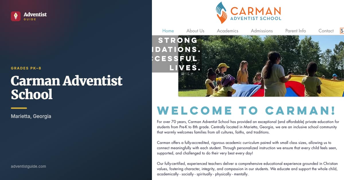 The Carman Adventist School website