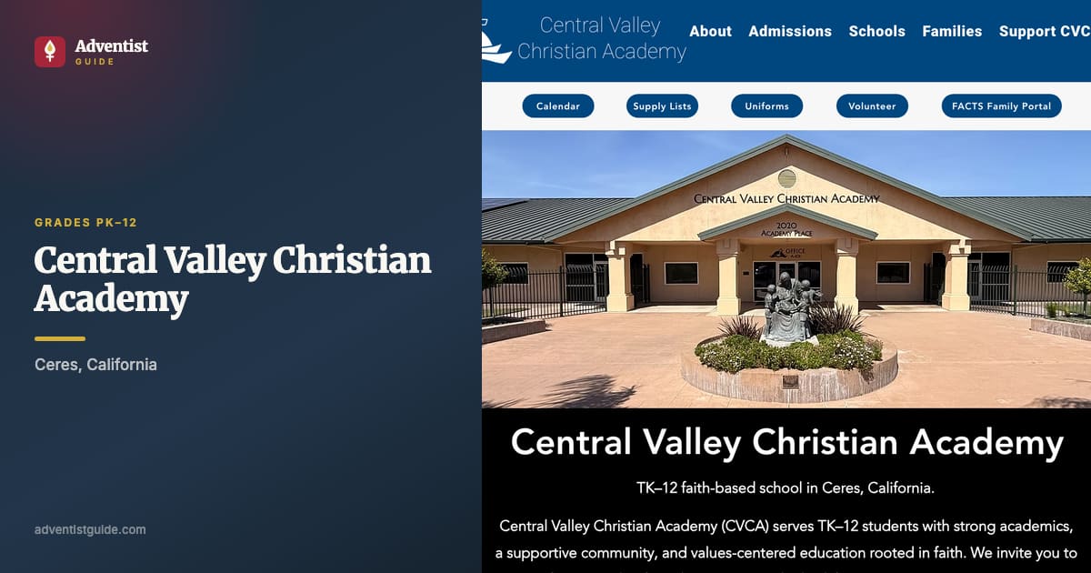The Central Valley Christian Academy website