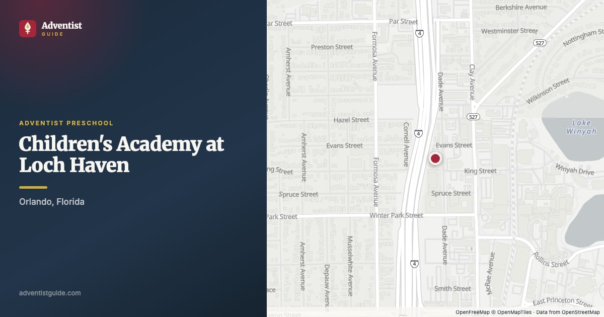 Map showing Children's Academy at Loch Haven in Orlando, Florida