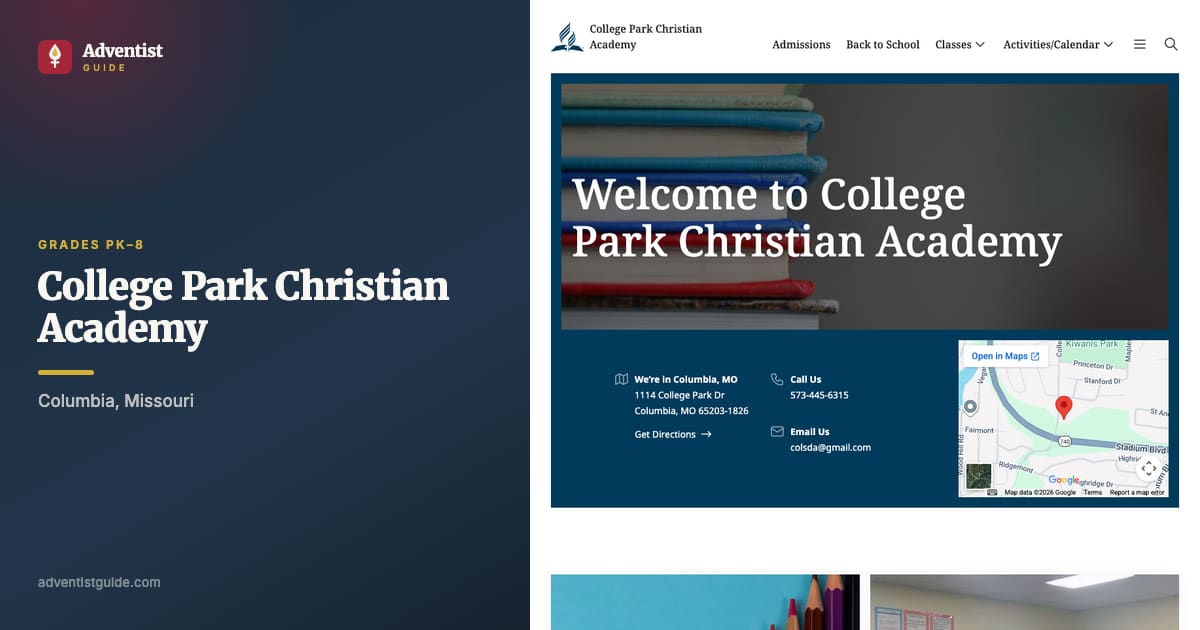 The College Park Christian Academy website