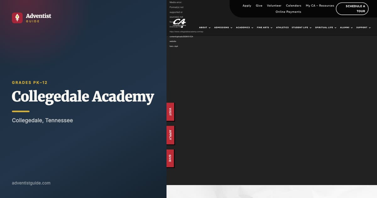 The Collegedale Academy website