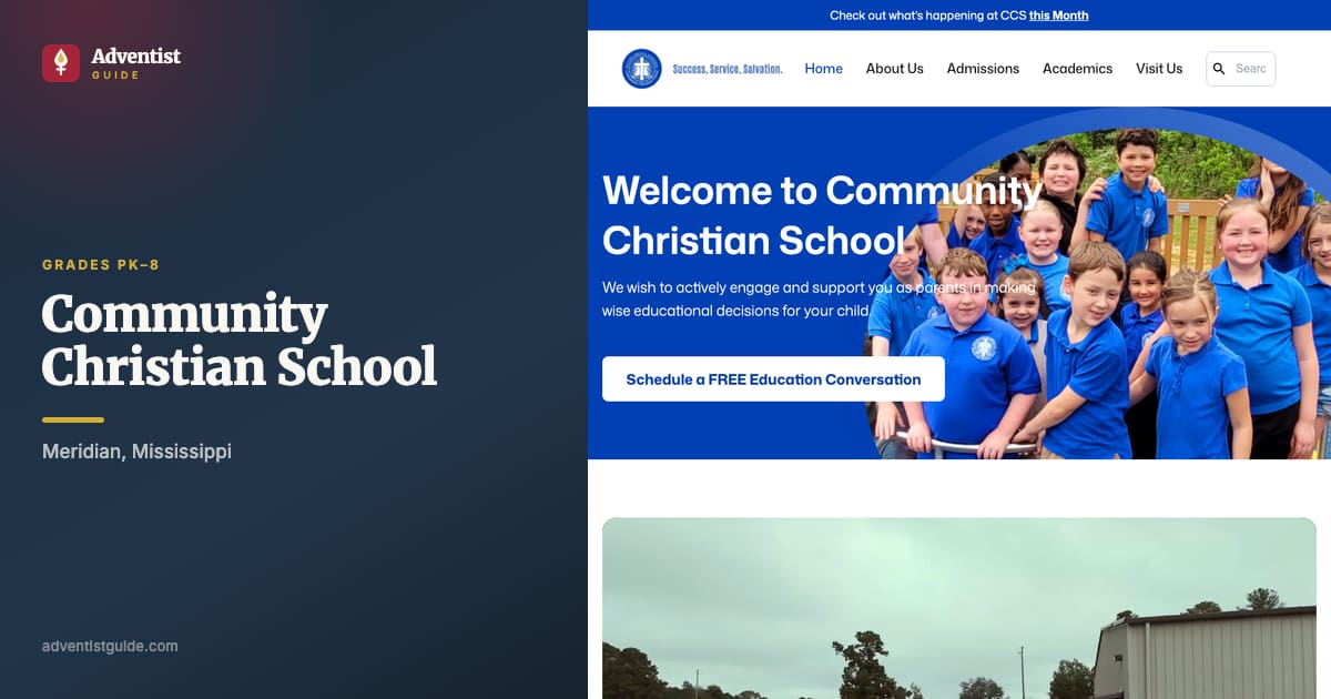 The Community Christian School website