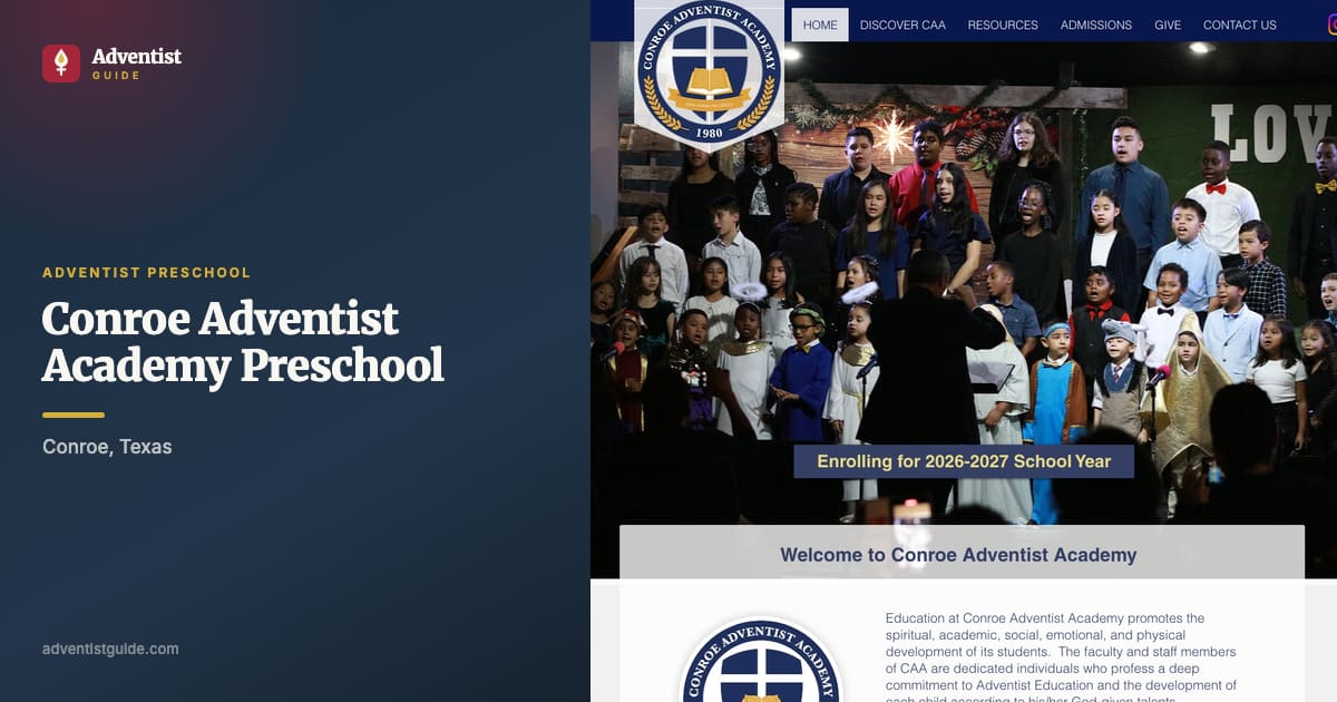 The Conroe Adventist Academy Preschool website