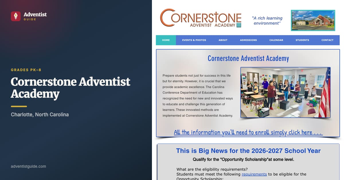 The Cornerstone Adventist Academy website