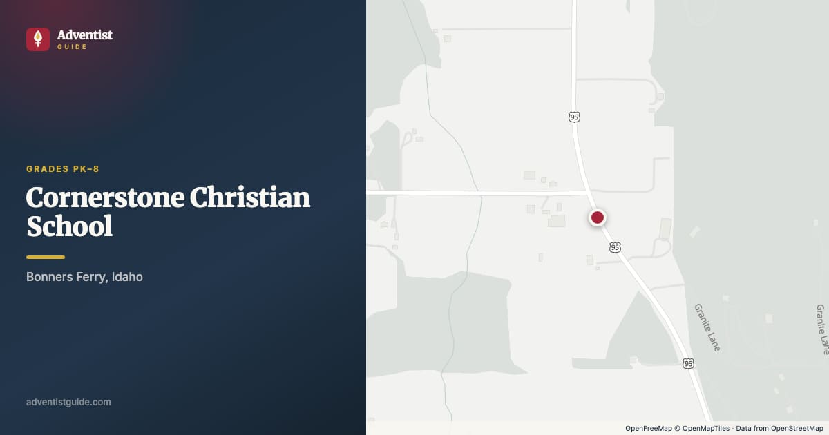 Map showing Cornerstone Christian School in Bonners Ferry, Idaho