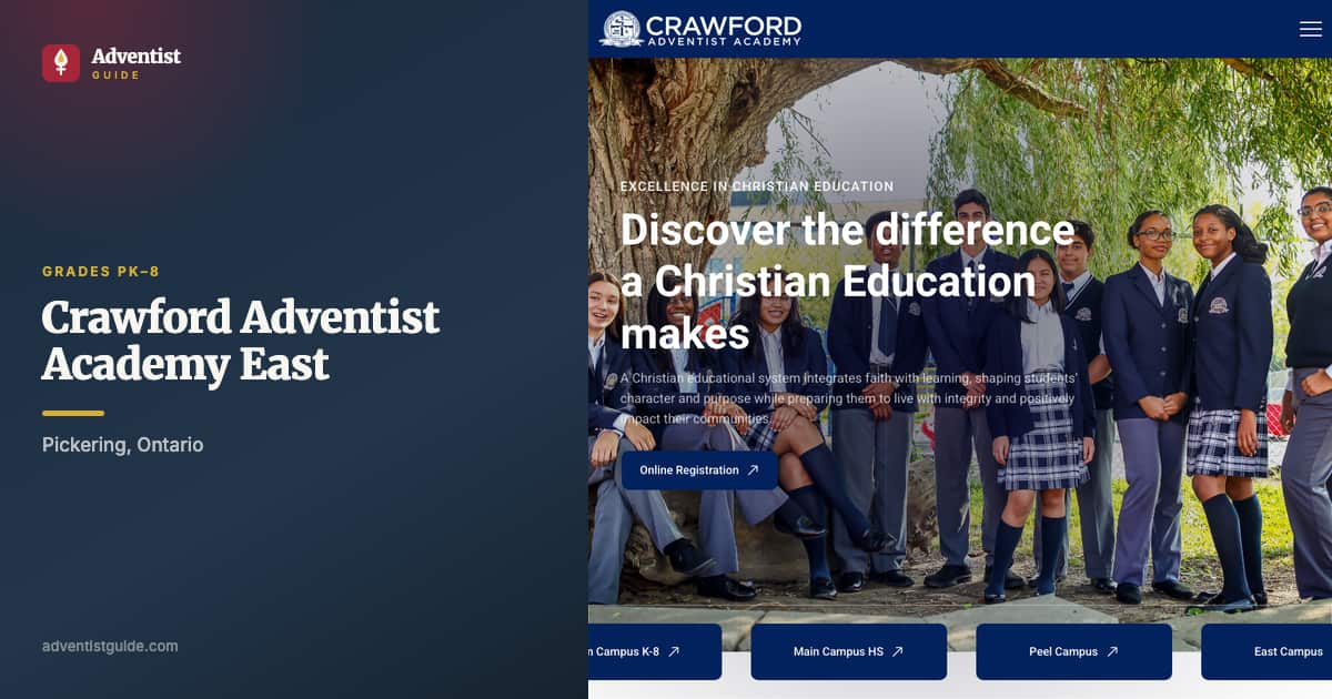 The Crawford Adventist Academy East website