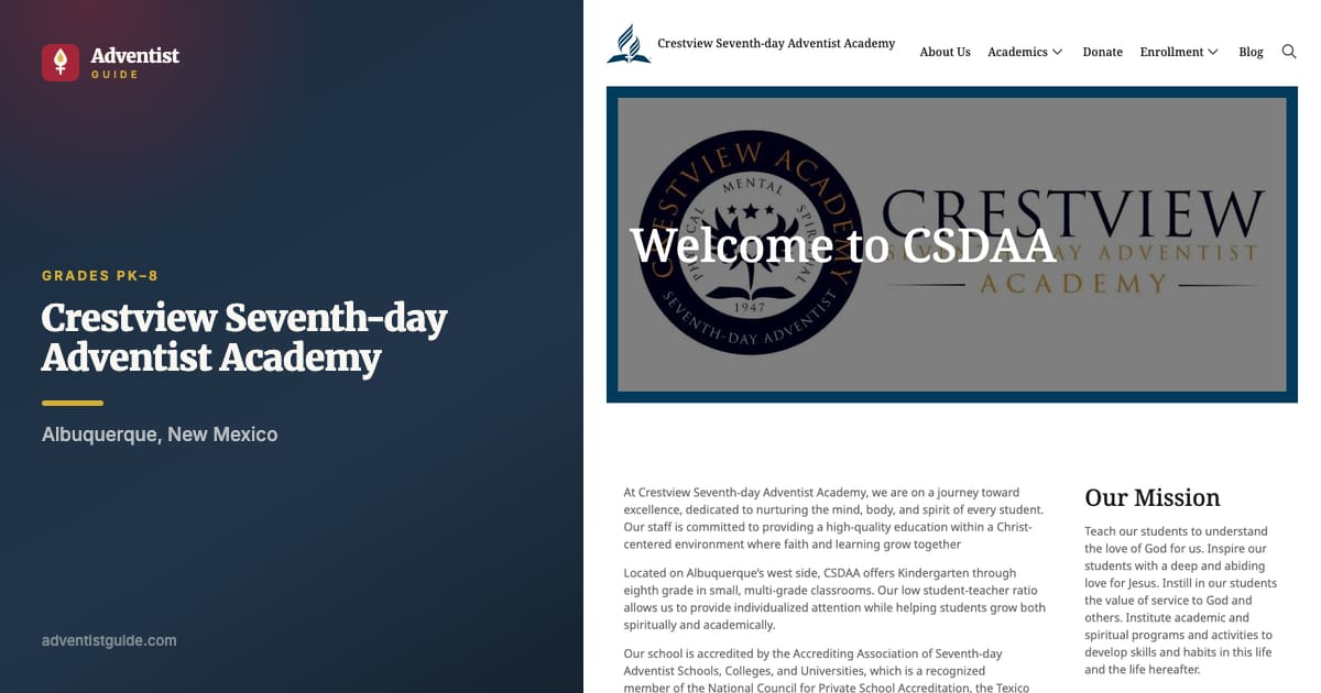The Crestview Seventh-day Adventist Academy website