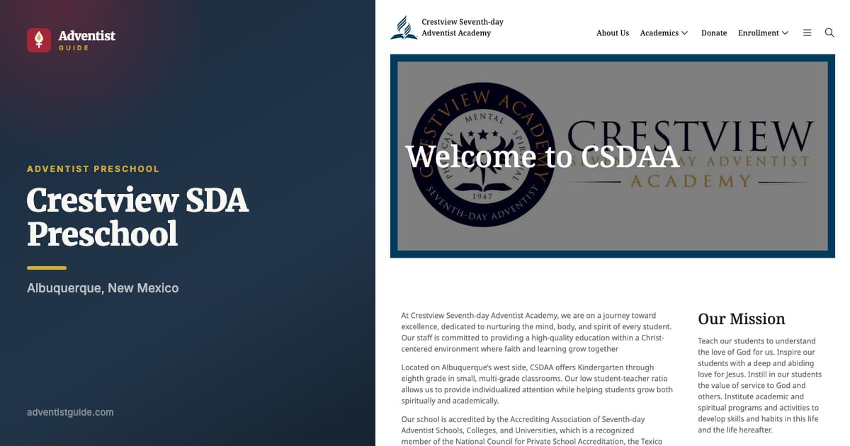The Crestview SDA Preschool website