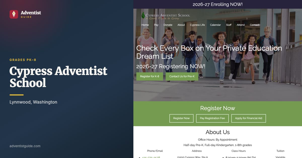 The Cypress Adventist School website