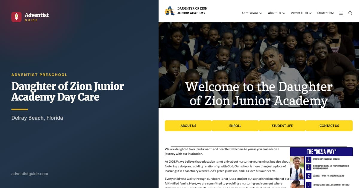 The Daughter of Zion Junior Academy Day Care website