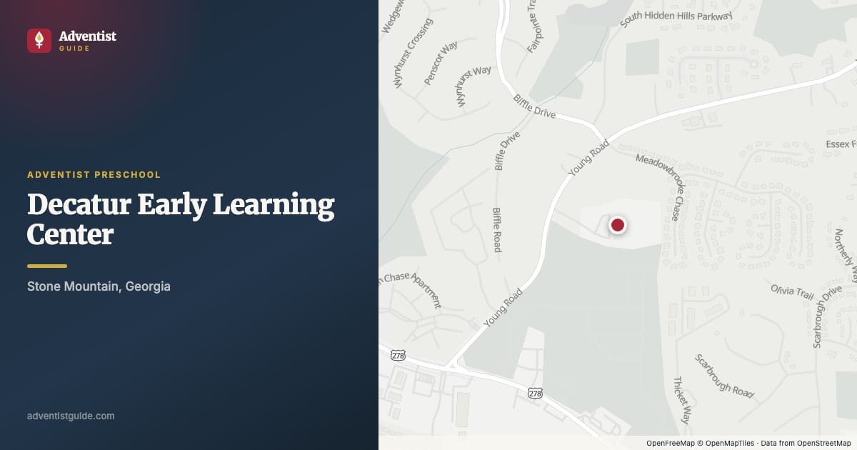 Map showing Decatur Early Learning Center in Stone Mountain, Georgia